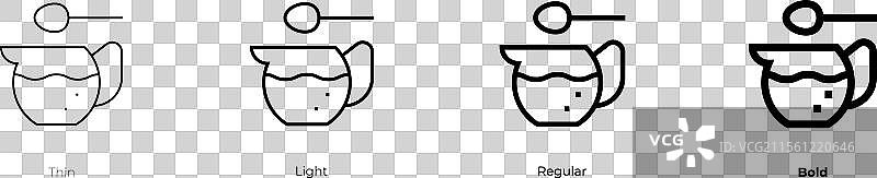 炼乳图标，细体、常规体和粗体图片素材