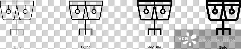 康佳图标，细体、常规体和粗体风格图片素材