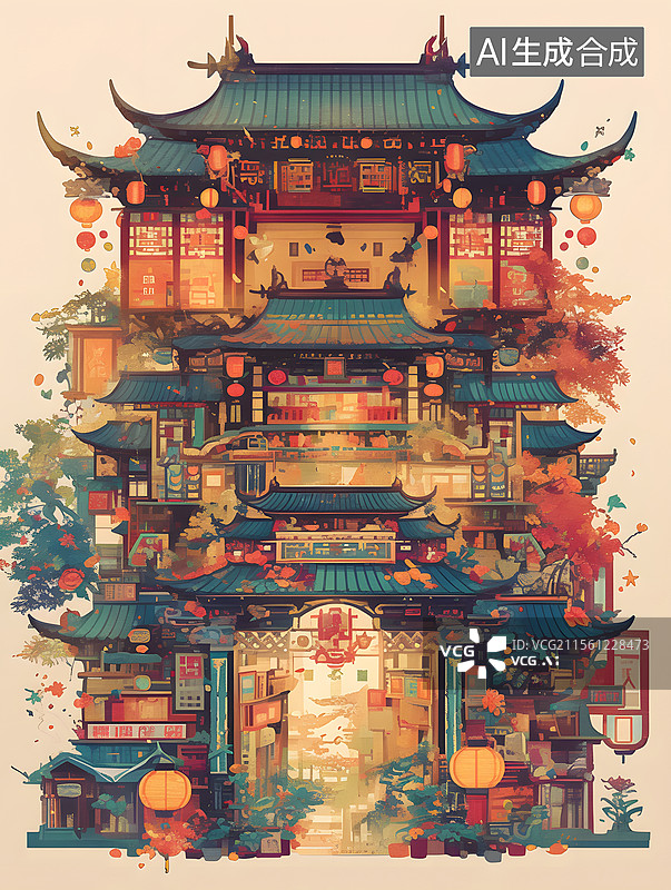 【AI数字艺术】建筑 古典 艺术图片素材