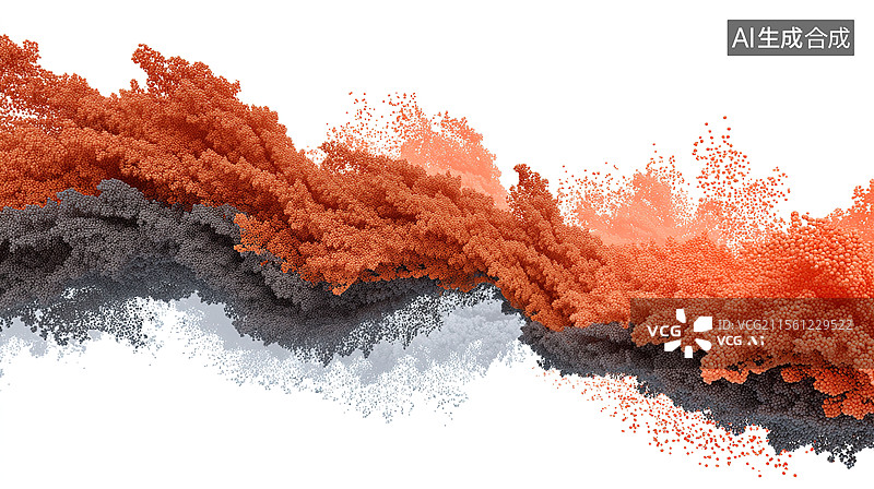 【AI数字艺术】抽象营销背景动感橙灰烟雾漩涡空灵烟雾图案的装饰艺术元素未来主义壁纸图片素材