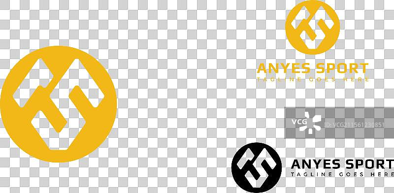 抽象的初始圆形字母作为或sa标志图片素材