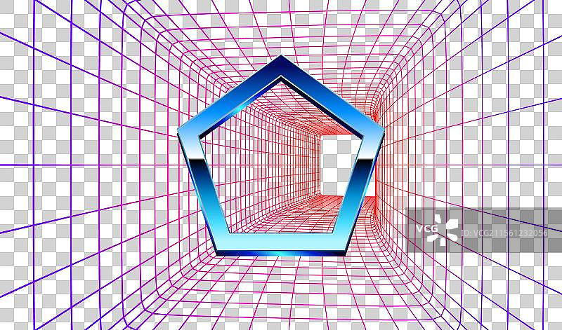 合成波风格的框架，带有铬合金多边形和80年代风格图片素材