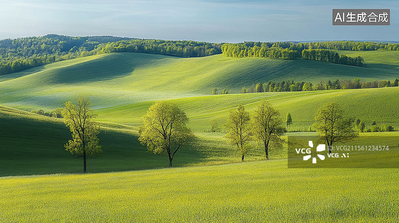 【AI数字艺术】坝上树林图片素材