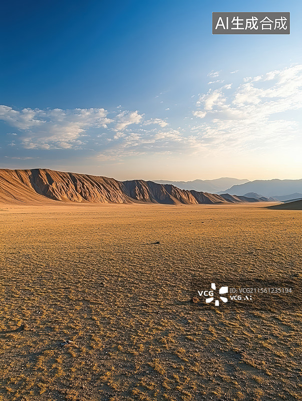 【AI数字艺术】高原戈壁自然风光道路平台图片素材