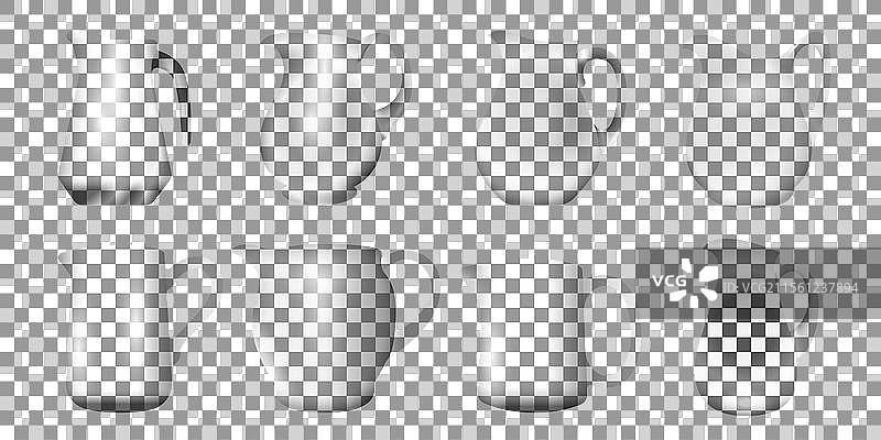 3D真实感玻璃壶和水壶系列图片素材
