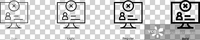 危机图标，细体、常规体和粗体风格图片素材