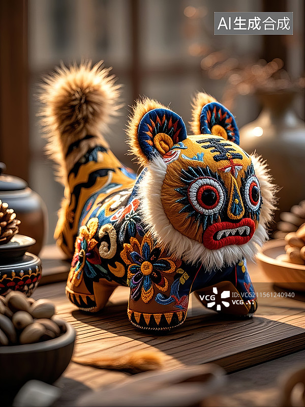 【AI数字艺术】民间艺术布老虎图片素材
