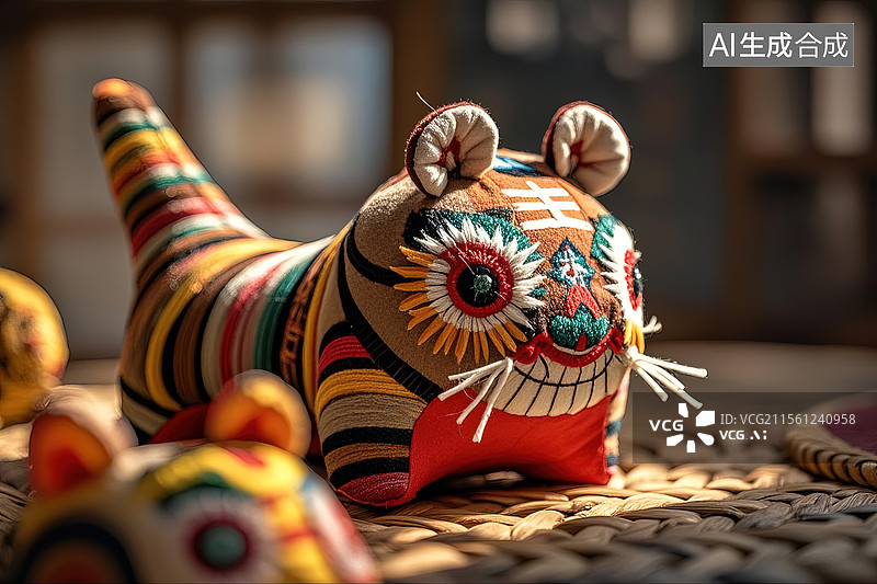 【AI数字艺术】民间艺术布老虎图片素材