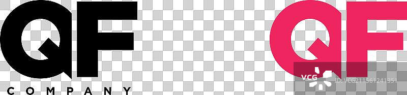 字母q和f的极简logo设计模板图片素材