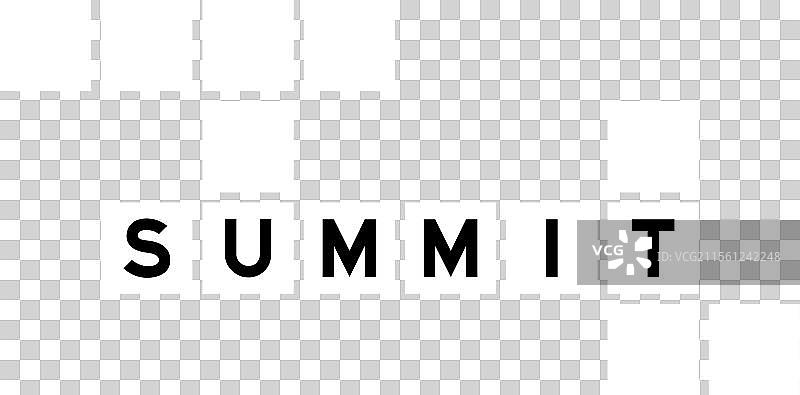 填字游戏中“summit”一词的字母。图片素材