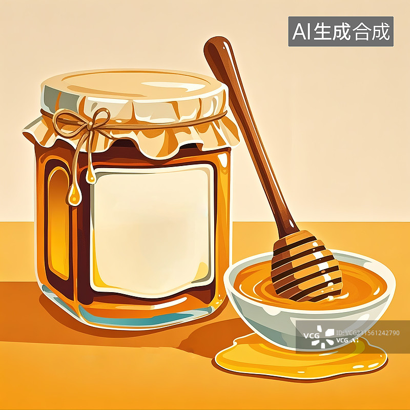 【AI数字艺术】卡通蜂蜜罐图片素材