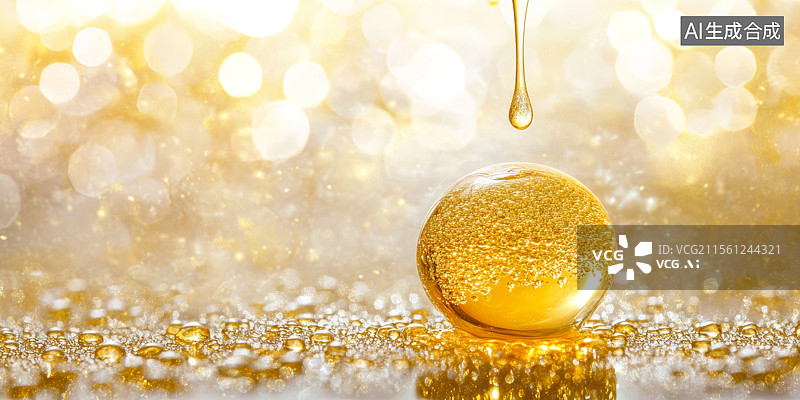 【AI数字艺术】金球落水溅起水花图片素材