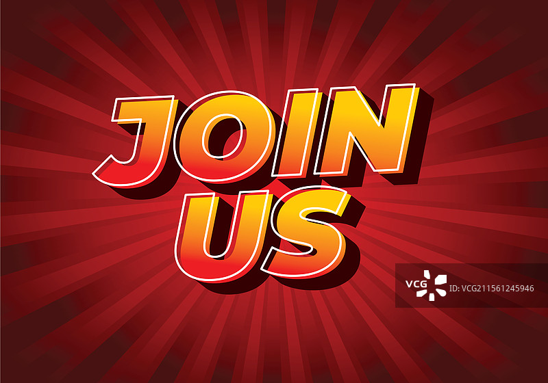 加入我们，色彩丰富的3D文本效果图片素材