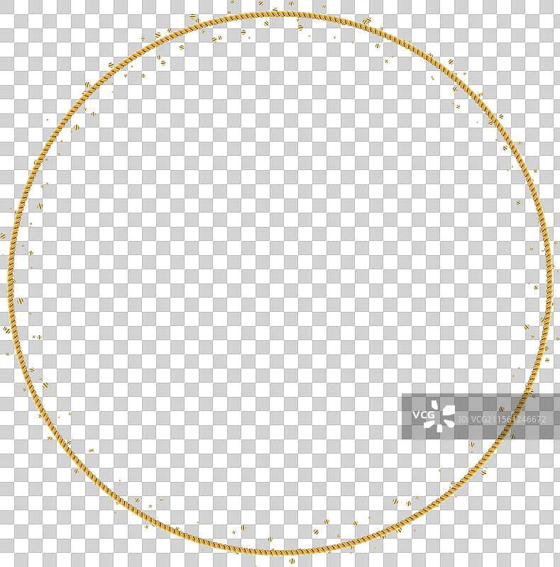 金色扭绳圆形框架圆形绳边图片素材