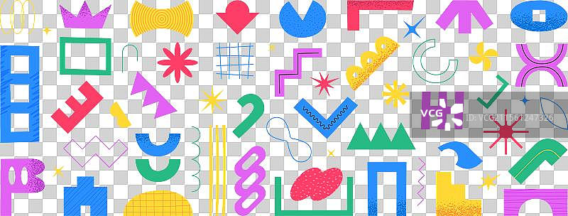 一组简单的抽象几何和有机形状图片素材