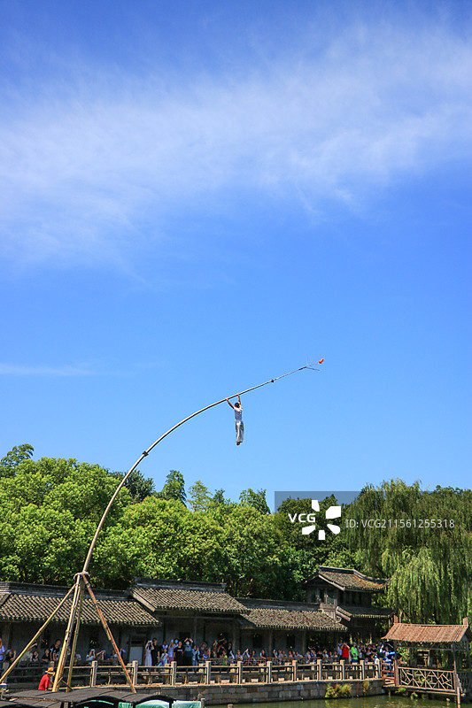 乌镇高杆船技表演图片素材