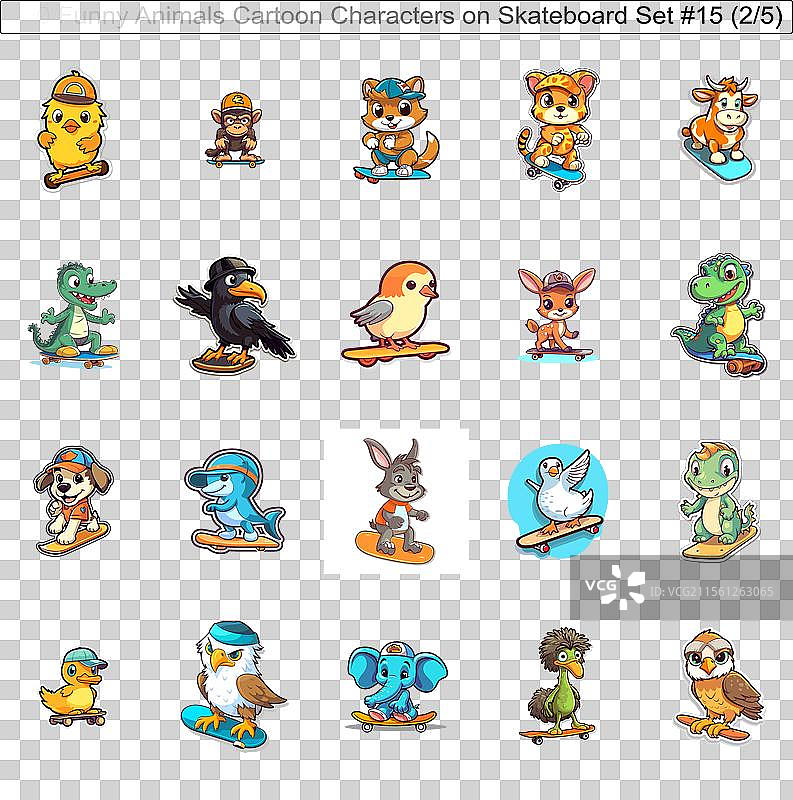 100个搞笑动物卡通角色图片素材