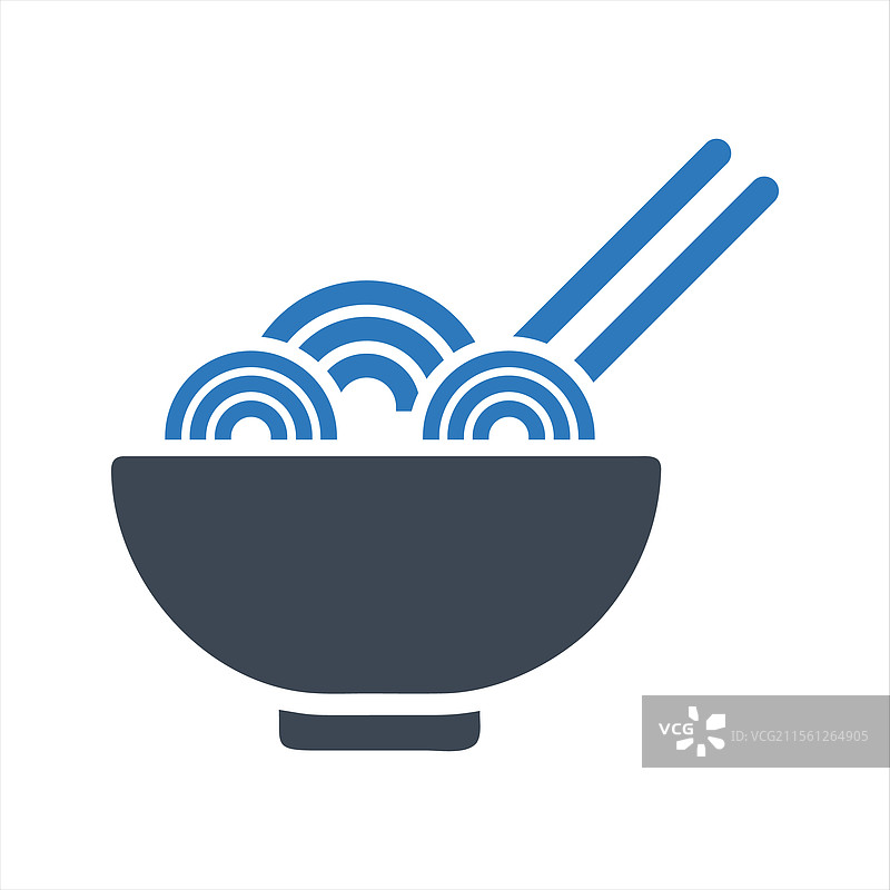 面条碗与筷子的图标 面条图标图片素材