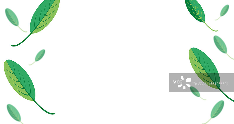 落下的绿色树叶图片素材