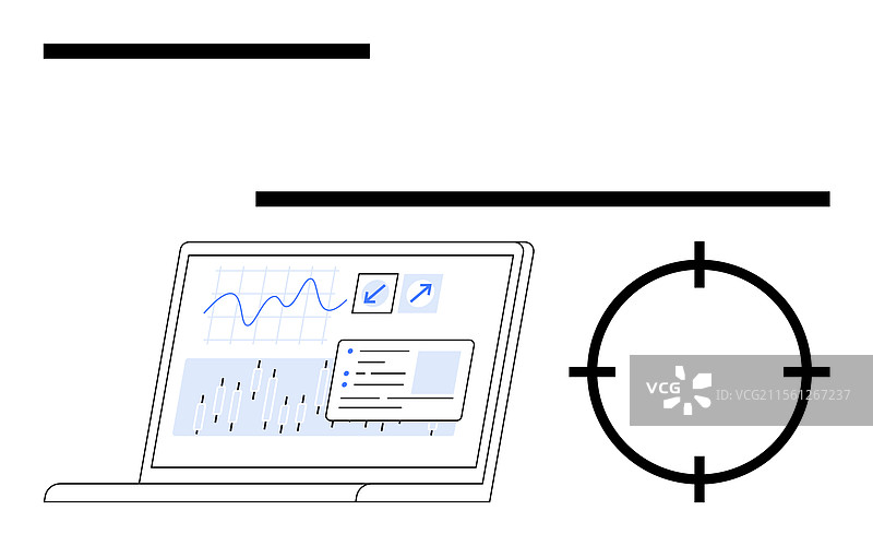 数字分析概念与笔记本电脑上的图表图片素材