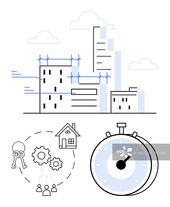 摩天大楼项目的城市发展图片素材