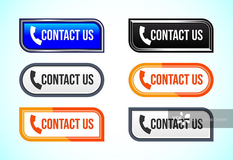适合移动应用的联系我们按钮设计图片素材