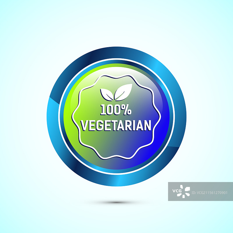 100%素食主义者图标设计，适用于素食产品图片素材
