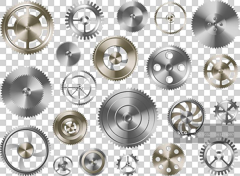 金属齿轮、金属齿轮轮和直齿轮用于图片素材
