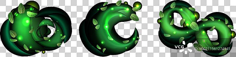 神奇的绿色漩涡与发光的薄荷糖图片素材