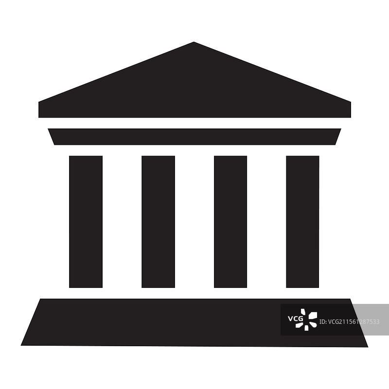 带有标志性柱子的建筑图标图片素材