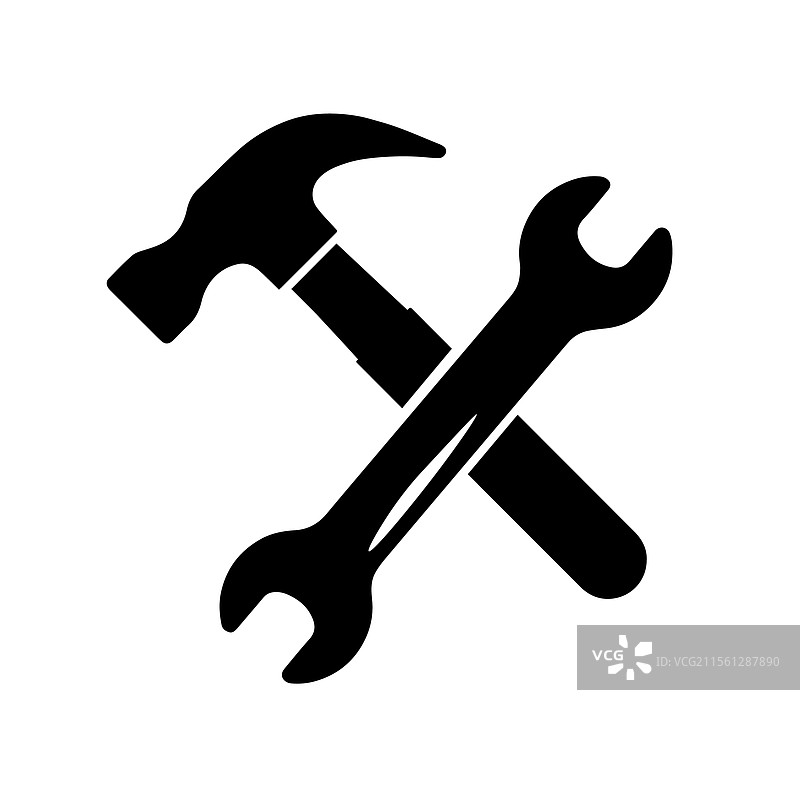 扳手和锤子工具图标图片素材