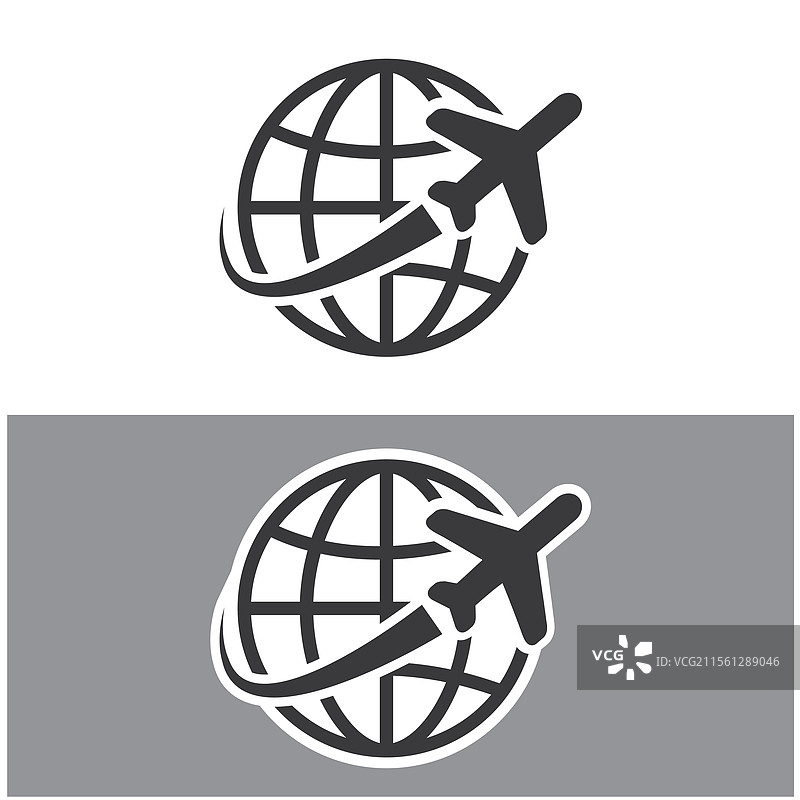 一架客机环绕地球飞行图片素材