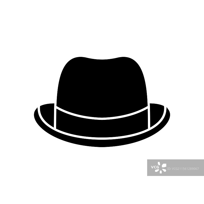 圆顶礼帽轮廓图标设计图片素材