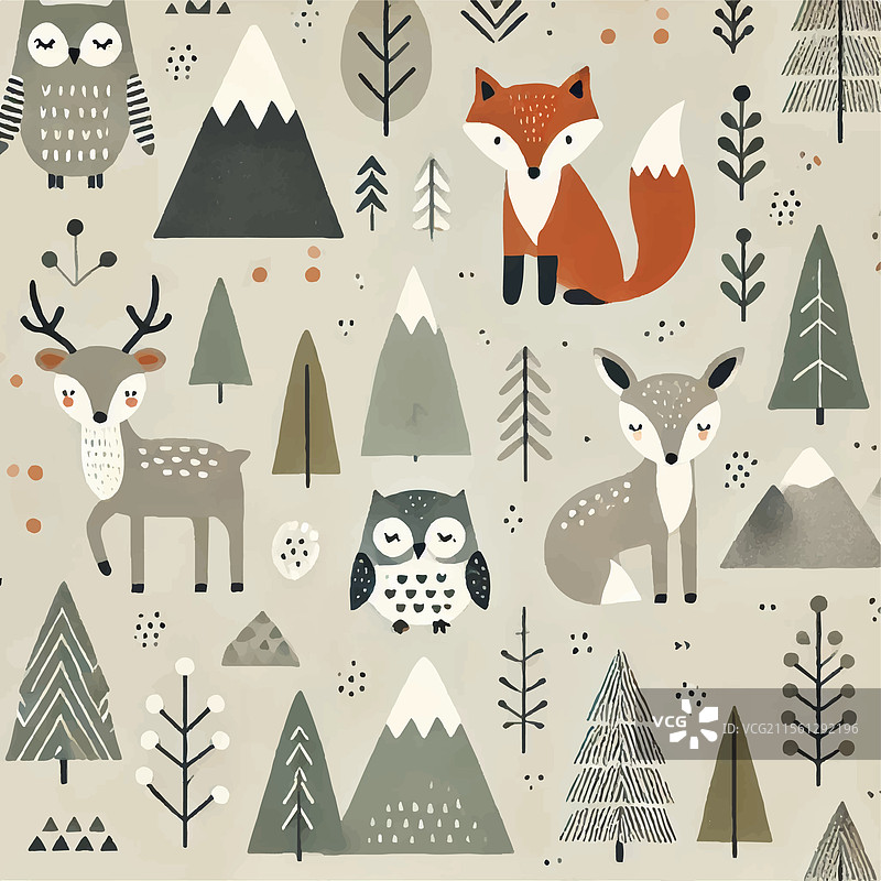 森林朋友印刷设计图片素材