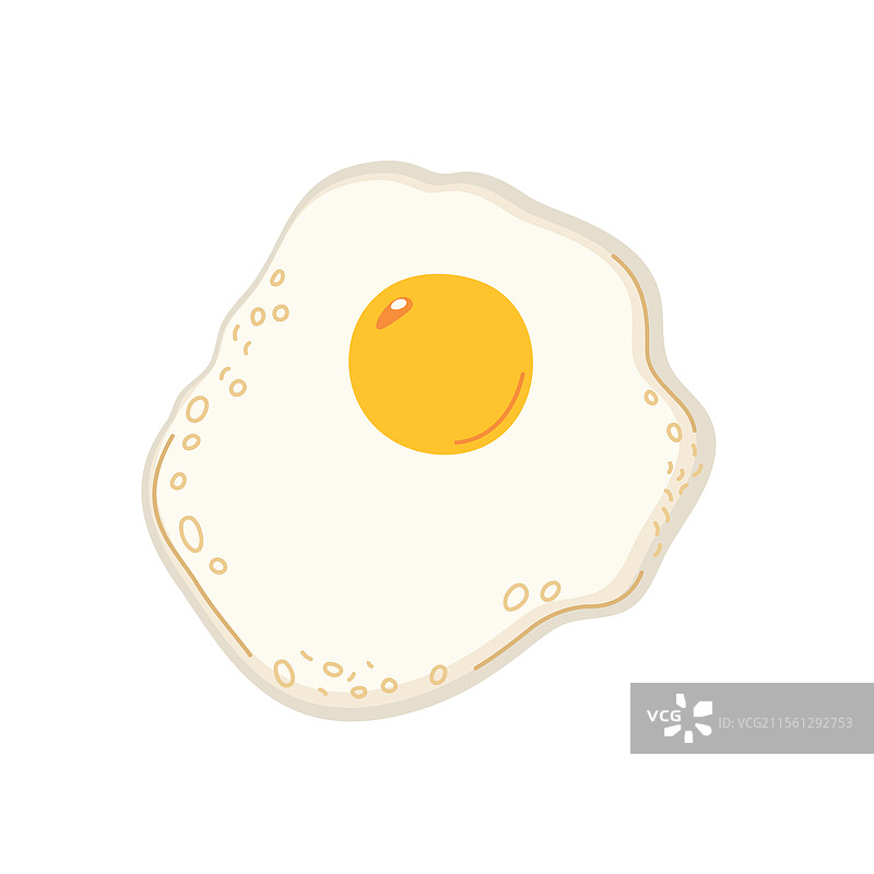 简单扁平手绘的煎蛋食品元素图片素材