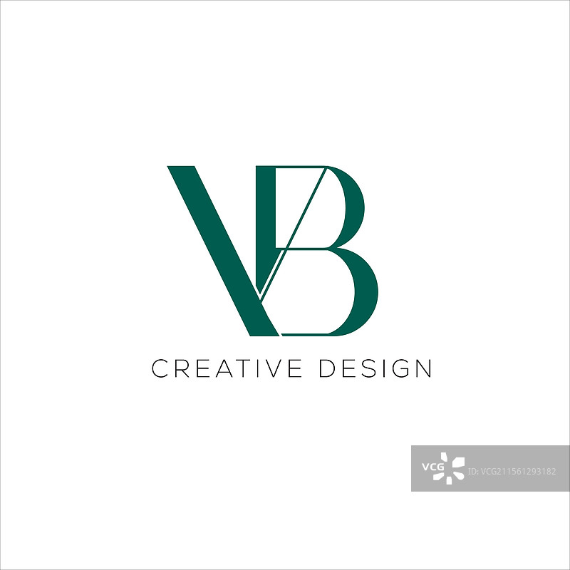 字母B和V的初始标志设计图片素材
