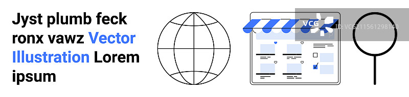 带有几何地球的在线商店图片素材
