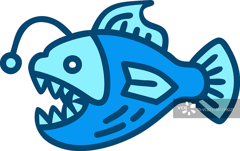 海洋野生动物食人鱼图标图片素材