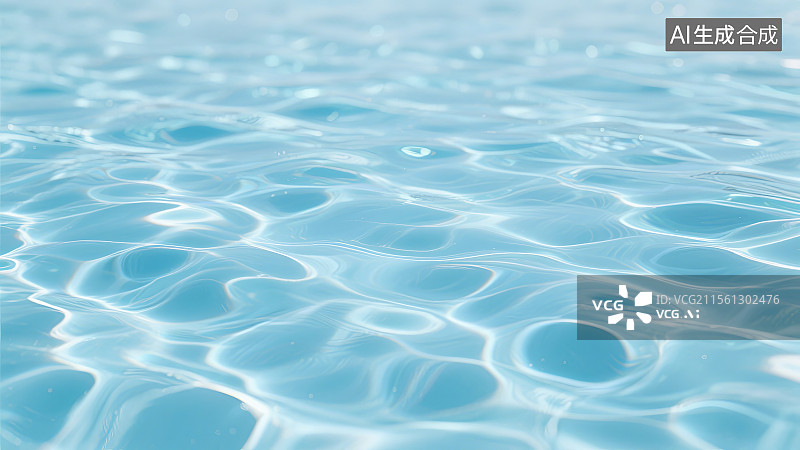 【AI数字艺术】清澈阳光水面波纹特写图片素材