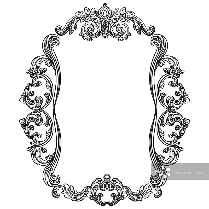 复古巴洛克华丽设计元素框架图片素材