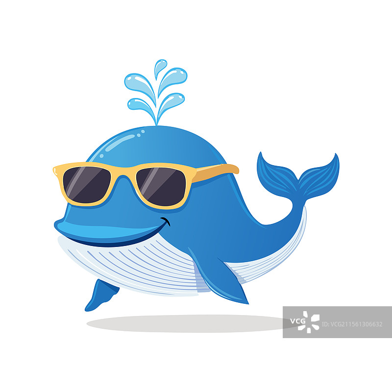 戴着太阳镜的蓝鲸图片素材