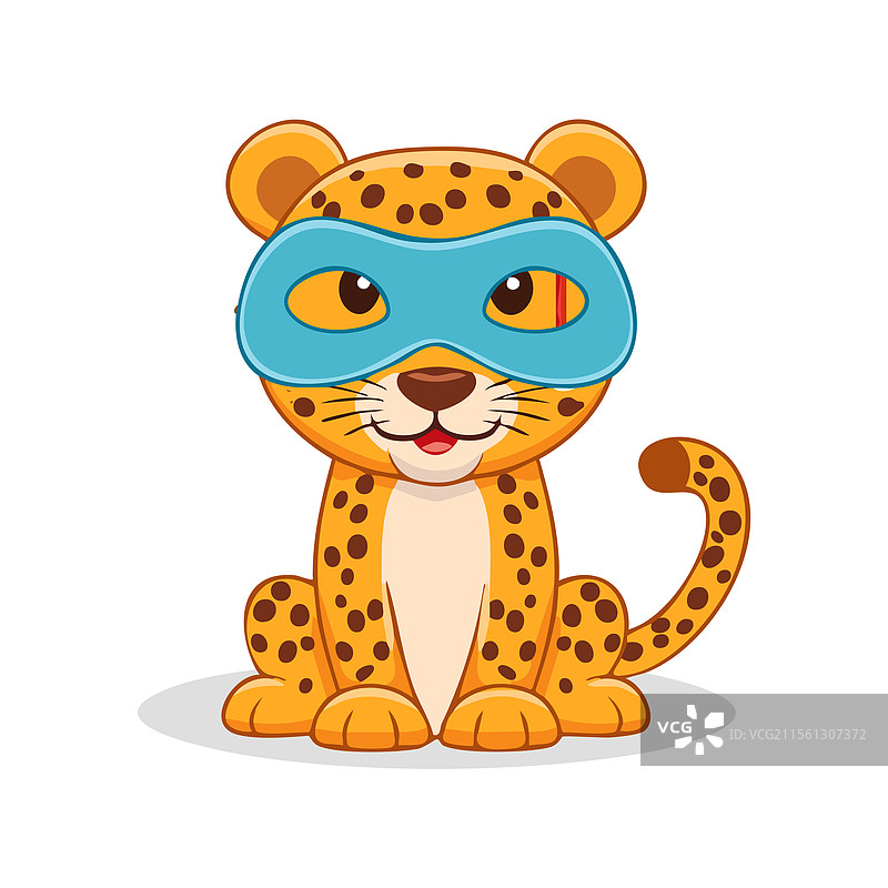 可爱的猎豹与戏剧面具图片素材