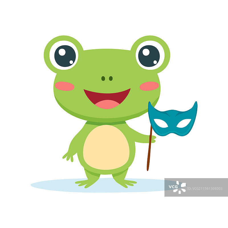 可爱的青蛙与戏剧面具图片素材