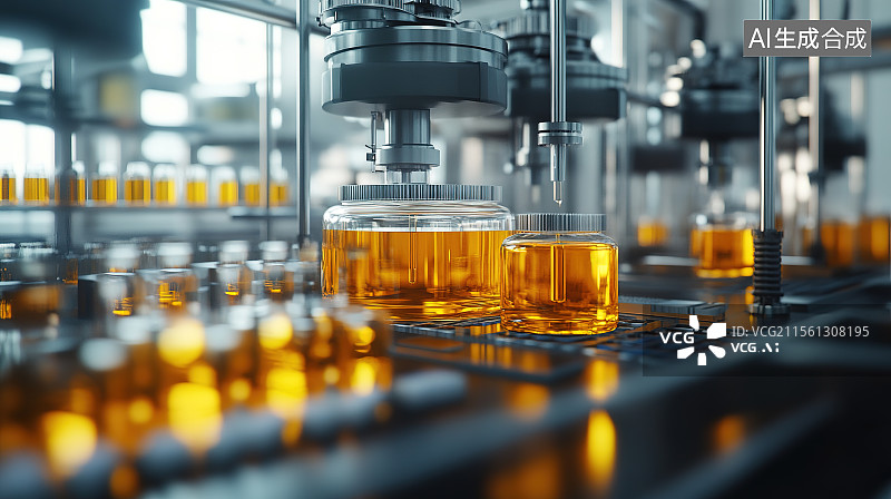 【AI数字艺术】炼油厂石油质检环节实验室油品检测图片素材