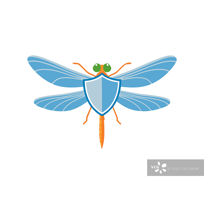 可爱的蜻蜓与盾牌图片素材