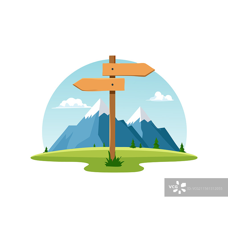 山地指示牌图片素材
