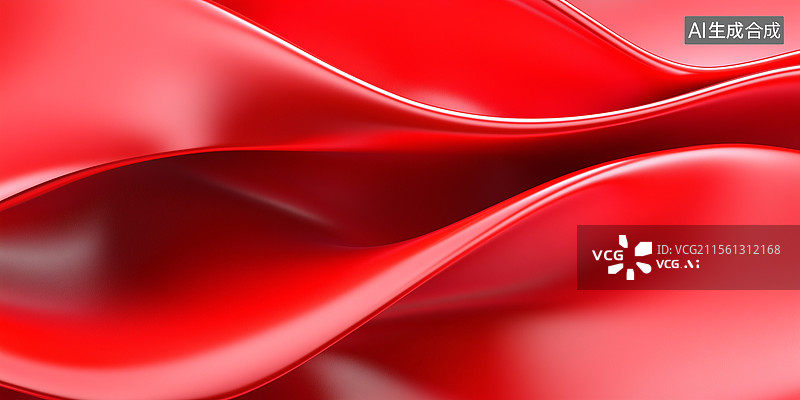 【AI数字艺术】炙红绸面流动图片素材