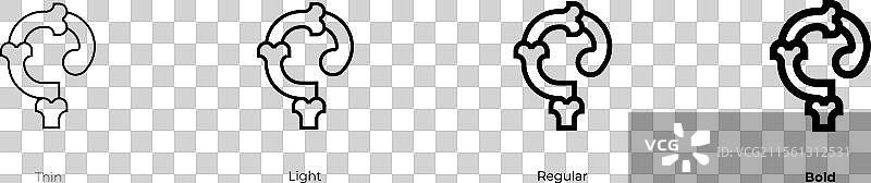 十字杖图标，细体、常规体和粗体风格图片素材