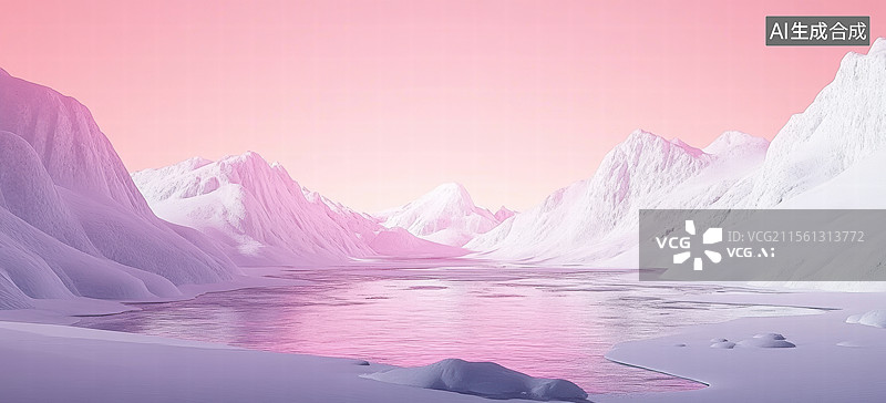 【AI数字艺术】极地冰川上的游轮图片素材
