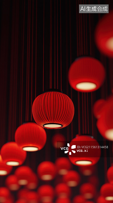 【AI数字艺术】中国风灯笼花灯图片素材